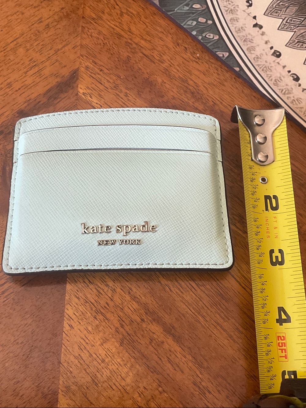 kate spade Mint Green Saffiano Leather Cardholder